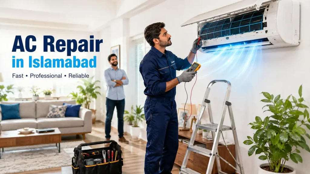 Professional AC repair in Islamabad by an experienced HVAC technician
