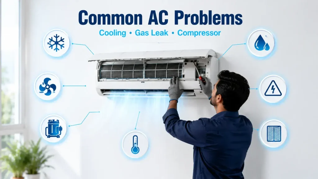 Common AC repair in Islamabad including cooling and compressor issues